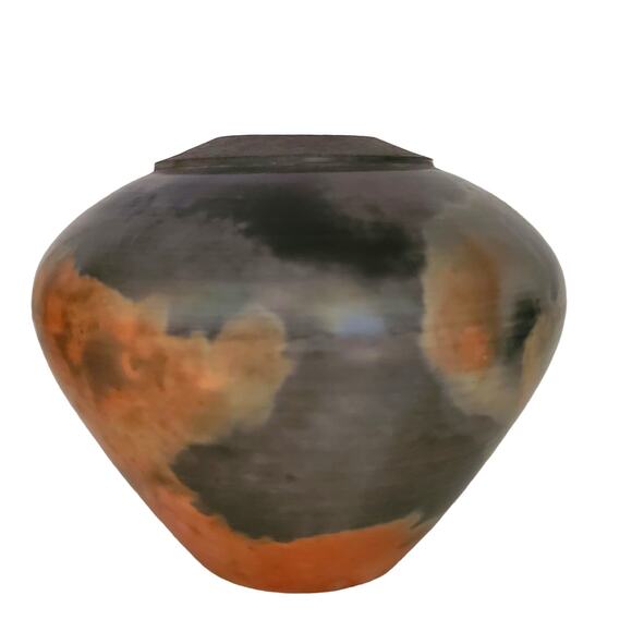 Studio Art Pottery Vase Earth Tone Squat Gourd Shape Pot 1989 Signed Bill Kimby - Picture 2 of 9